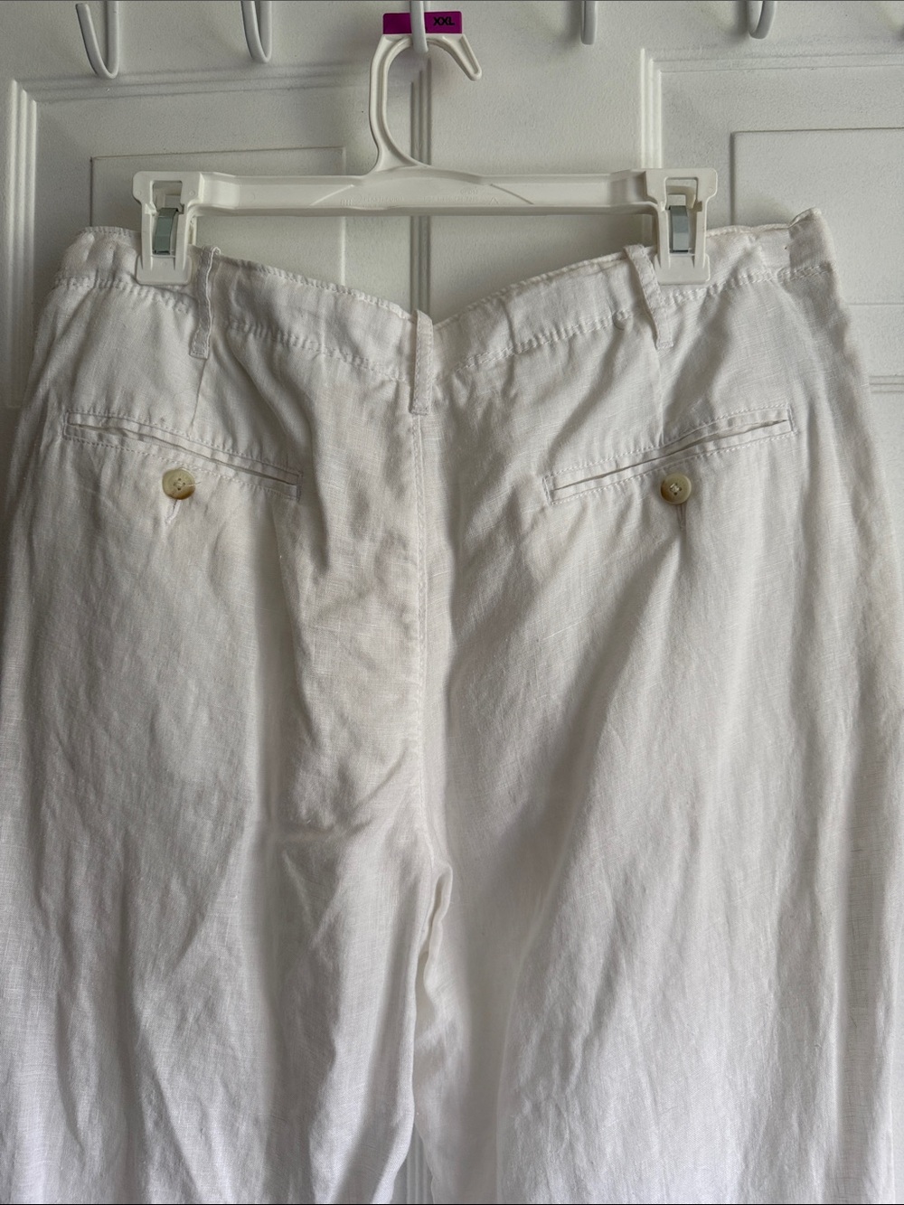 Perry Ellis White Linen-Blend Pants - Picture 6 of 9